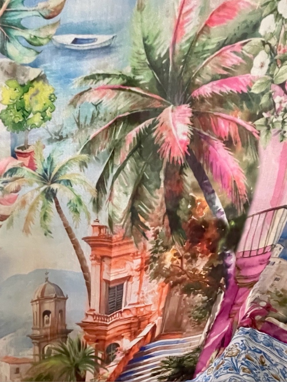NWT Wishing Waves ITALIAN RIVIERA Scenic Postcard COTTON Resort Dress Size Small - Picture 8 of 16